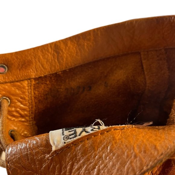 Frye Cognac Soft Leather Lace Up Boots w/ Rubber Grip Added to Sole - Picture 14 of 15